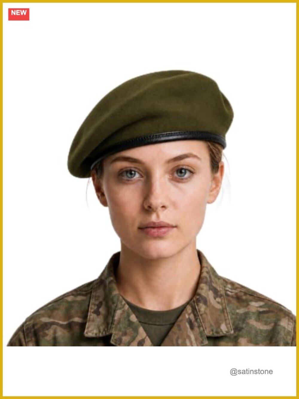 Military Style Wool Beret Hat Adjustable Breathable Unisex
